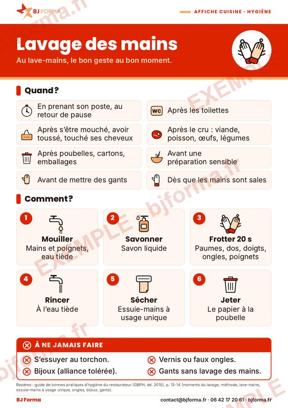 Affiche de poste sur le lavage des mains